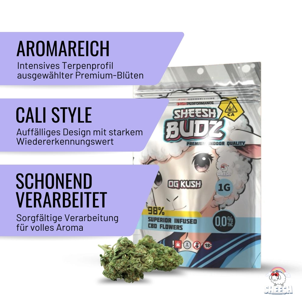 SHEESH BUDZ - CBD Blüten - OG - Kush - 1g